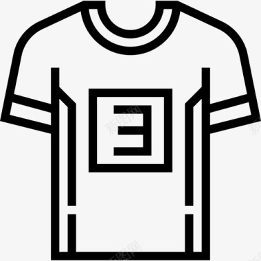 T恤衫美式足球5直筒图标图标