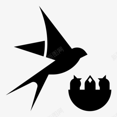燕子鸟会飞的动物图标图标