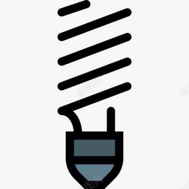 矢量主意灯泡生态灯泡自然45线性颜色图标图标