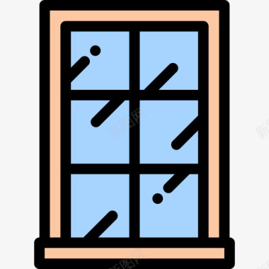 窗户建筑线条色彩图标图标