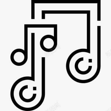 音乐夏季派对14线性图标图标