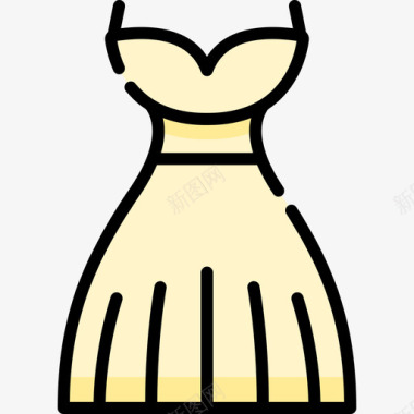 连衣裙奢华11线性颜色图标图标