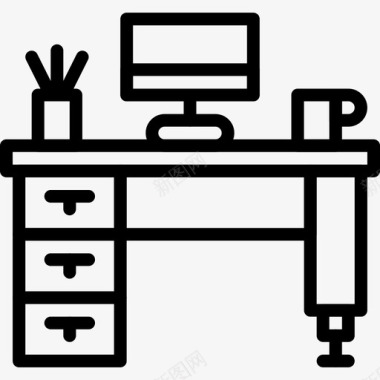 家用小功率办公桌家具家用图标图标