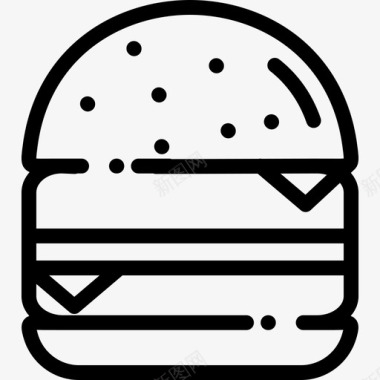 5G背景BurgerBBQ5线性图标图标