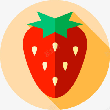 草莓水果和蔬菜2扁平图标图标