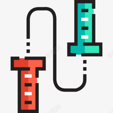 跳绳健身61线条颜色图标图标