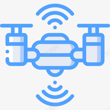 无人机人工智能21蓝色图标图标