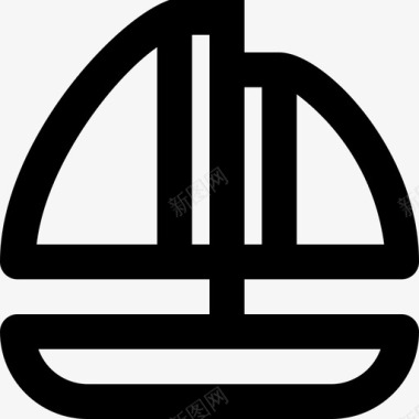 帆船海军陆战队5直线型图标图标