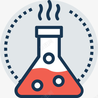 色轮图标试管科学技术9线色图标图标
