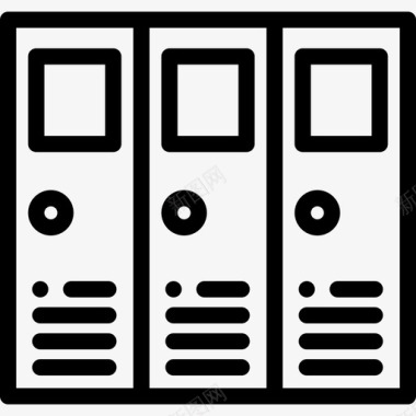 整理柜储物柜储物柜33号博物馆线性图标图标