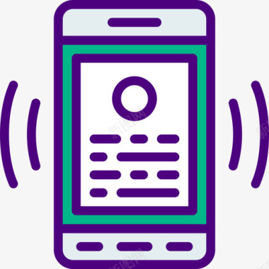 mobile智能手机用户界面mobile2线性颜色图标图标