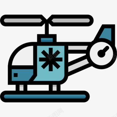 咖啡色直升机直升机医用99线性颜色图标图标