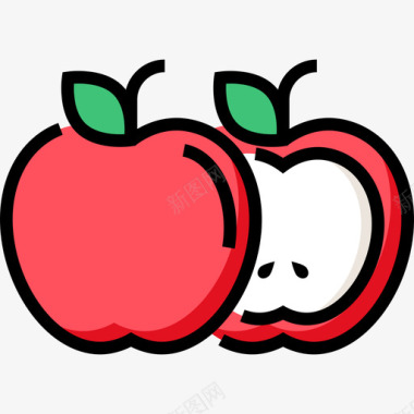 线性苹果夏季食品饮料4线性颜色图标图标