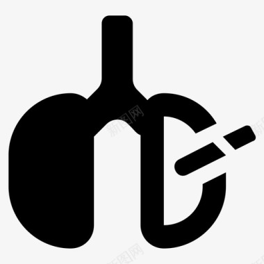 肺部感染香烟人体器官图标图标