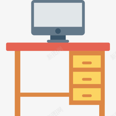 办公桌商务和办公室16公寓图标图标