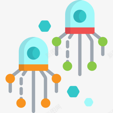 纳米技术人工智能17平面图标图标