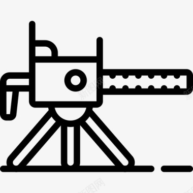 战争PNG矢量图机枪战争5直线图标图标
