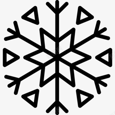 雪花矢量素材雪花假日28线性图标图标