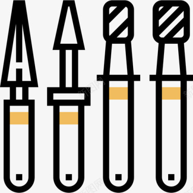 黄色铅笔牙医工具牙医6黄色阴影图标图标