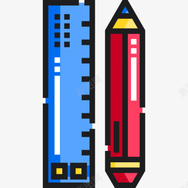 工程素材铅笔工程15线颜色图标图标