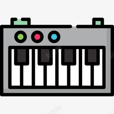 多次钢琴琴键钢琴普通艺术14线色图标图标