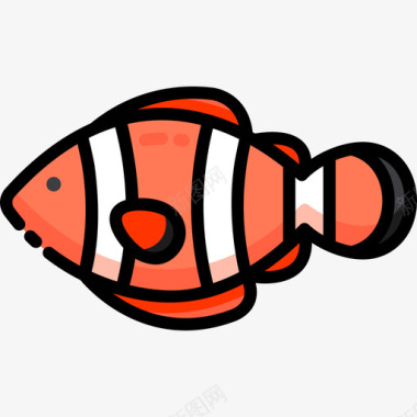 小丑鱼小丑鱼海洋生物2线性颜色图标图标