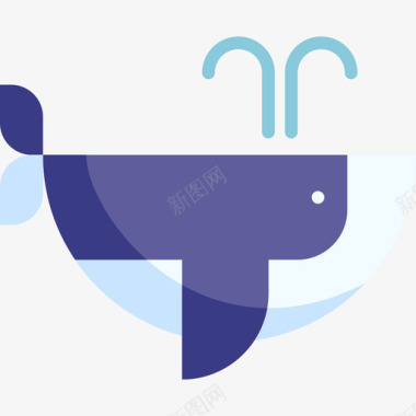 鲸鱼海洋生物14扁平图标图标
