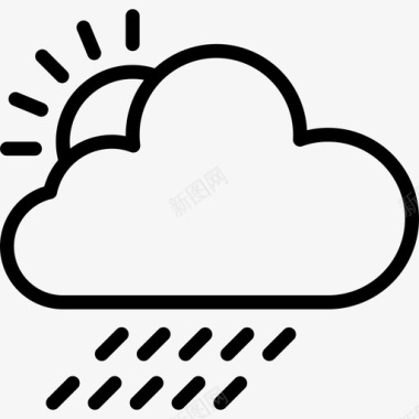 下雨113号天气线性图标图标