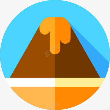 火山火山夏威夷平坦图标图标