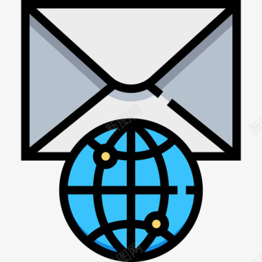 电子邮件商务必备3线性颜色图标图标