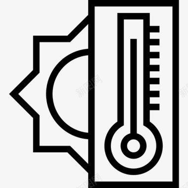 手拿温度计温度计天气100线性图标图标