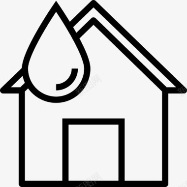 房屋水管工工具5线性图标图标