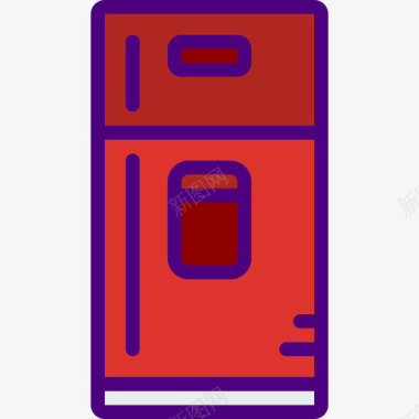冰箱家具和家居6线性颜色图标图标