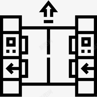 围墙大门40号机场大门直线图标图标