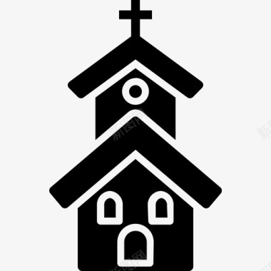教堂建筑婚礼图标图标