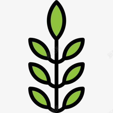 草本植物健康25线状颜色图标图标