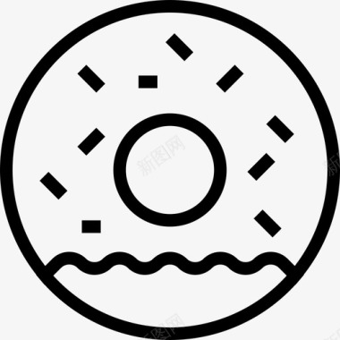 甜甜圈快餐12直线型图标图标