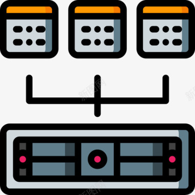 服务器网络和数据库10线性颜色图标图标