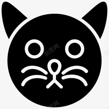 猫脸卡通猫猫头图标图标