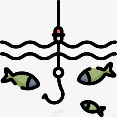 钓鱼钓鱼13线颜色图标图标