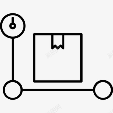 救生箱箱交货和装运直线图标图标