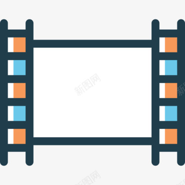 底片24电影院线性彩色图标图标