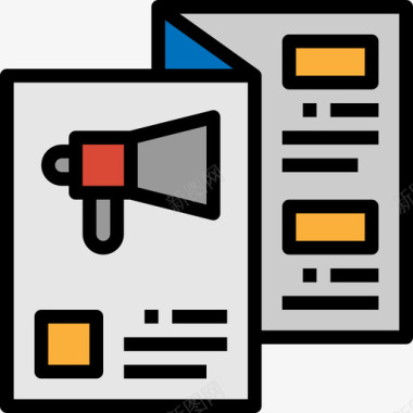 宣传册数字营销51线性颜色图标图标