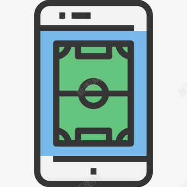 奥运足球素材智能手机足球14线性颜色图标图标