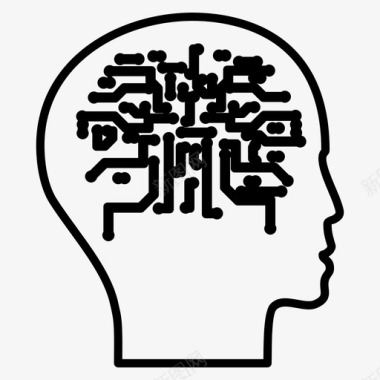 人工智能大脑图标图标