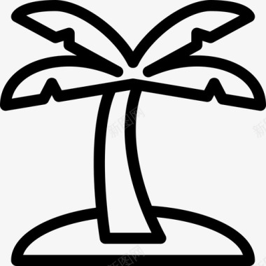 旅游摄影棕榈树旅游观光线性图标图标