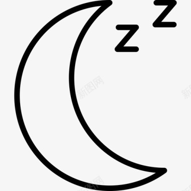 月亮沉睡3直线型图标图标