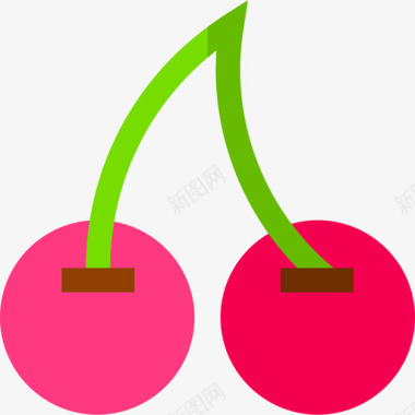 樱桃剪影图标矢量设计樱桃冰淇淋8平淡图标图标