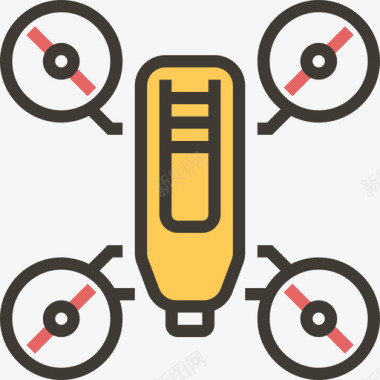 矢量无人机免抠PNG无人机摄影18黄影图标图标