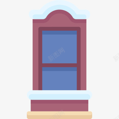 窗户冬季小镇5公寓图标图标